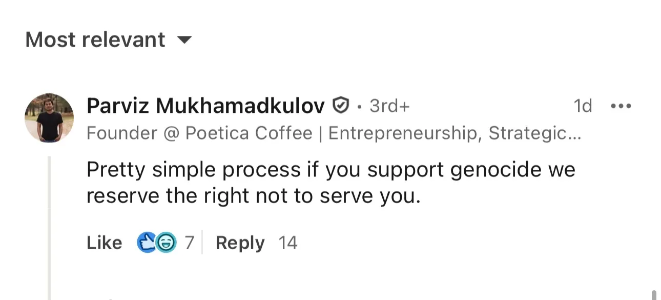 The Anti-Israel Coffee Shop Owner’s Trail Of Receipts Gets Worse