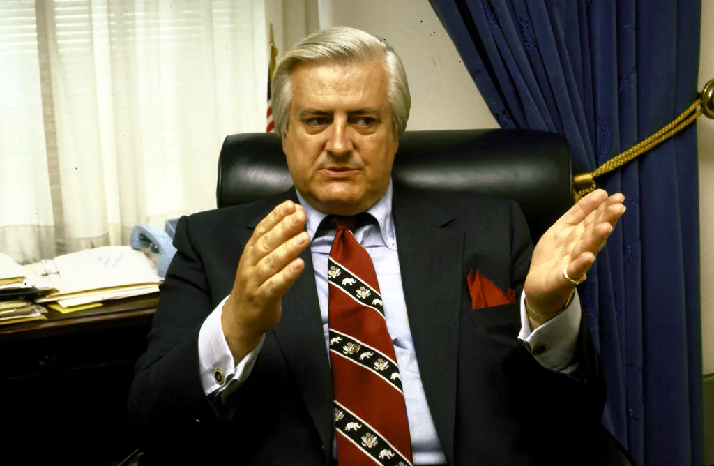 UNITED STATES - JULY 01: Congressman Henry Hyde in his office. 