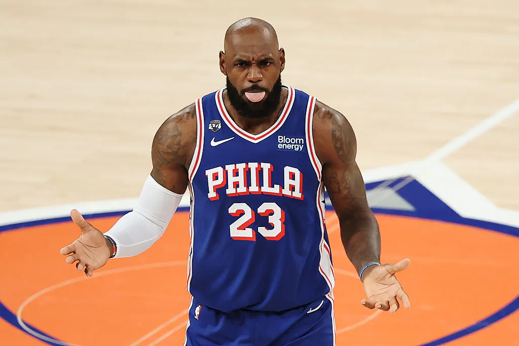 King James Practices His Golf Swing While The National Anthem Plays
