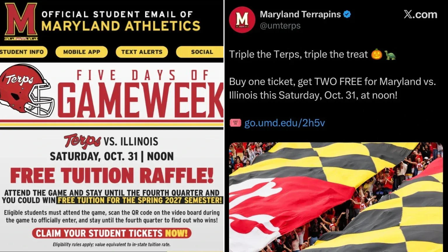 Maryland Resorts To Giving Away Free Tuition To Keep Students At Football Games